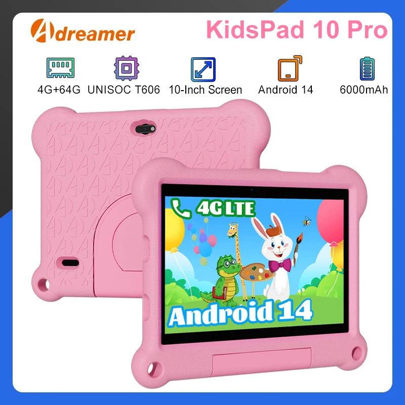(Sotish) 10 dyuymli bolalar Android14 plansheti 4GB RAM + 64GB ROM WIFI Bolalar uchun Google Play planshet bolalar uchun oʻquv oʻyini