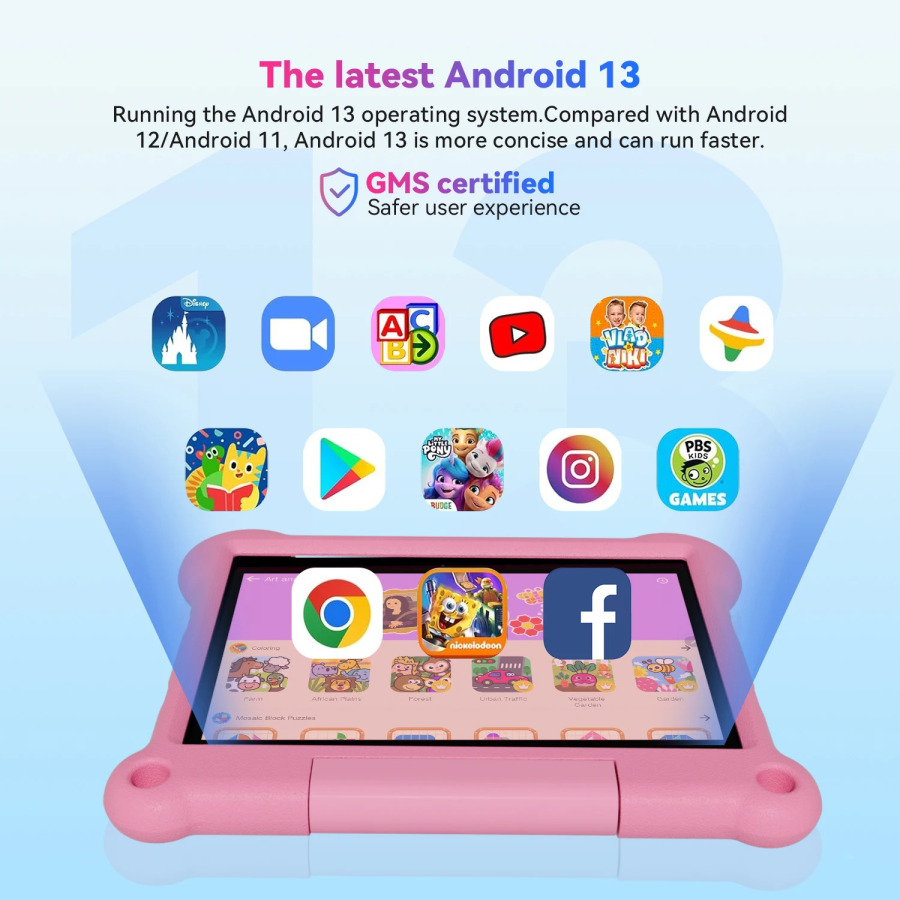 (Sotish) 10 dyuymli bolalar Android14 plansheti 4GB RAM + 64GB ROM WIFI Bolalar uchun Google Play planshet bolalar uchun oʻquv oʻyini
