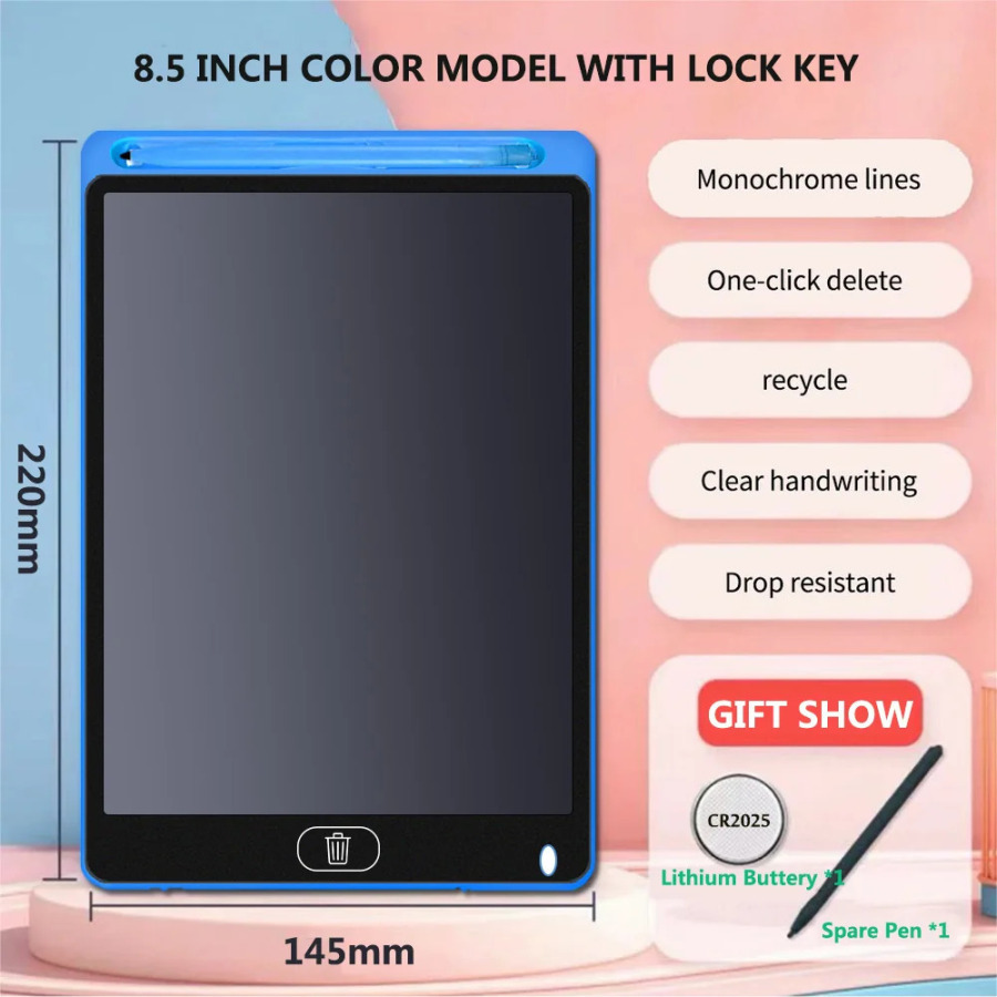 Chizish va yozish uchun LCD displeyli 8,5 dyuymli elektron grafik planshet
