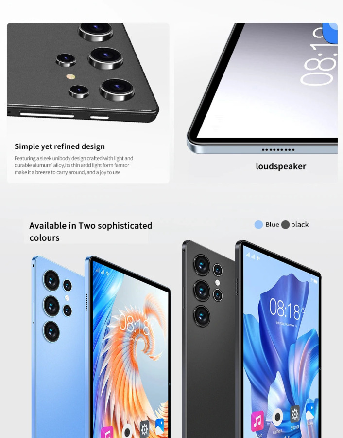 Новый планшет Android 13 (2026 г.), 4 ГБ ОЗУ + 64 ГБ ПЗУ, аккумулятор 6000 мАч, многофункциональный планшет для офиса и развлечений