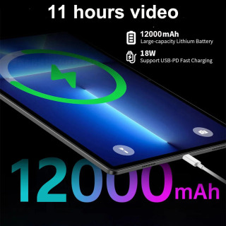 НОВЫЙ 14-дюймовый планшетный ПК с большим экраном 1920x1200 IPS, процессором T616, 16+512 ГБ памяти, Android 15.0, 4G LTE, для игр и рисования, со стилусом.