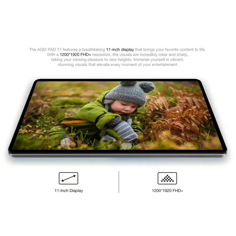Планшет AGM PAD T1 10,95 дюйма 1200 * 1920 FHD + экран 8 (4 + 4) ГБ ОЗУ 128 ГБ ROM 4G LTE Android 14 Unisoc T606 Планшеты Поддержка Widevine L1