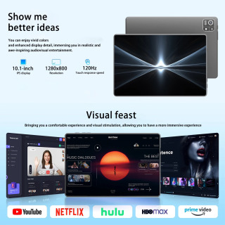 Планшет Android 14 (2026 г.), 10,1 дюйма, 16 ГБ ОЗУ, 1 ТБ ПЗУ, Wi-Fi 5, Type-C, HD IPS-дисплей, две SIM-карты, 5G, со стилусом и клавиатурой