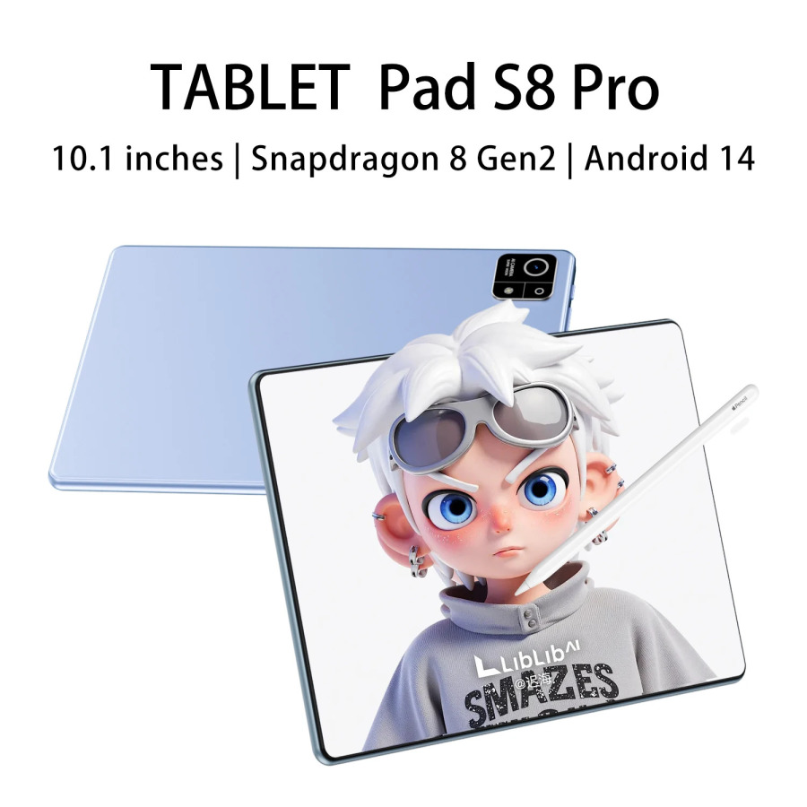 Планшет Android 14 (2026 г.), 10,1 дюйма, 16 ГБ ОЗУ, 1 ТБ ПЗУ, Wi-Fi 5, Type-C, HD IPS-дисплей, две SIM-карты, 5G, со стилусом и клавиатурой