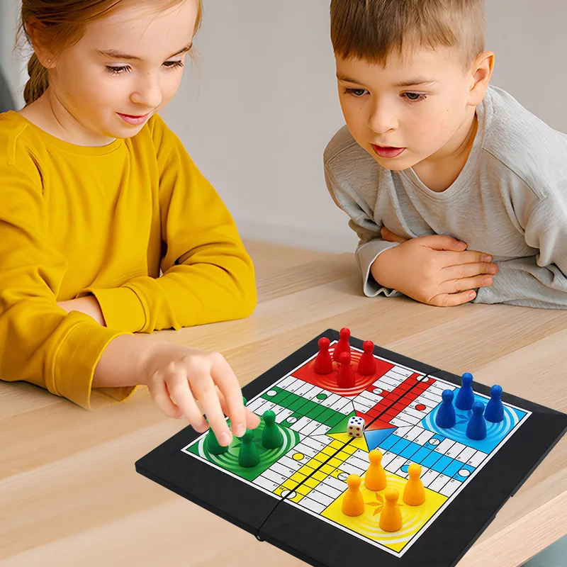 Портативная пластиковая настольная игра Ludo, интерактивная настольная игра для родителей и детей, классические семейные летающие шахматы для детей и взрослых