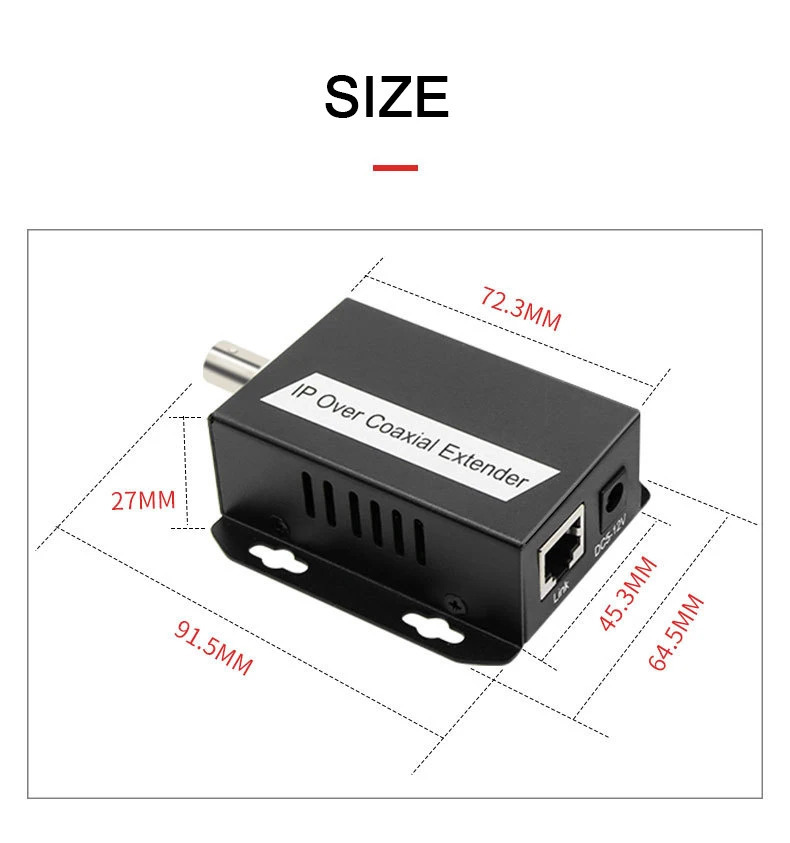 Ethernet-конвертер для систем видеонаблюдения, 500 м