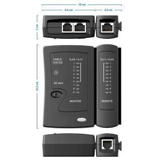 Тестер сетевого Ethernet-кабеля ZoeRax для LAN RJ45 Cat5 Cat5e Cat6 Cat6a Cat7 UTP/экранированного кабеля и RJ11 RJ12