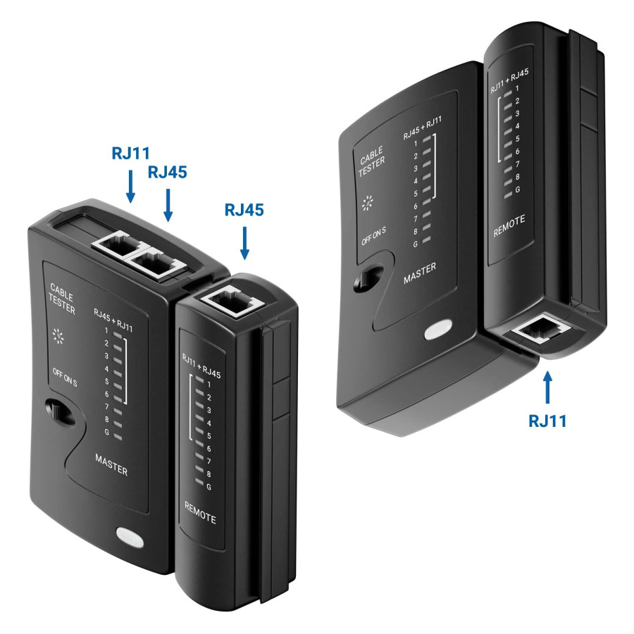 Тестер сетевого Ethernet-кабеля ZoeRax для LAN RJ45 Cat5 Cat5e Cat6 Cat6a Cat7 UTP/экранированного кабеля и RJ11 RJ12