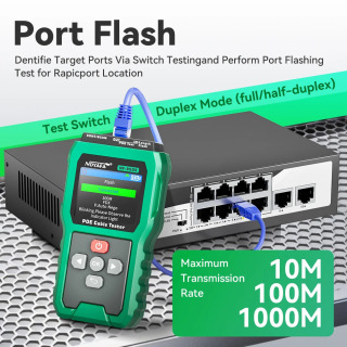Тестер сетевых кабелей NOYAFA NF-8505, трассировщик PoE Ethernet-кабелей, тестер напряжения и мощности PoE-коммутаторов, измеритель расстояния до неисправностей