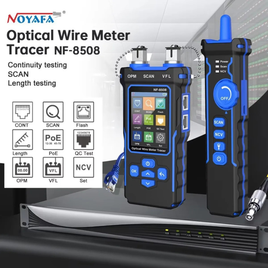 NOYAFA NF-8508 Тестер сетевого кабеля ЖК-цифровой перезаряжаемый сетевой искатель линии Трекер проводов PoE Checker Измеритель оптических проводов