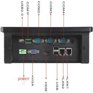 7-дюймовый сенсорный экран, промышленная панель ПК, компьютер 2 * LAN 3 * USB 4 * COM 64 ГБ SSD с RS485 для принтера