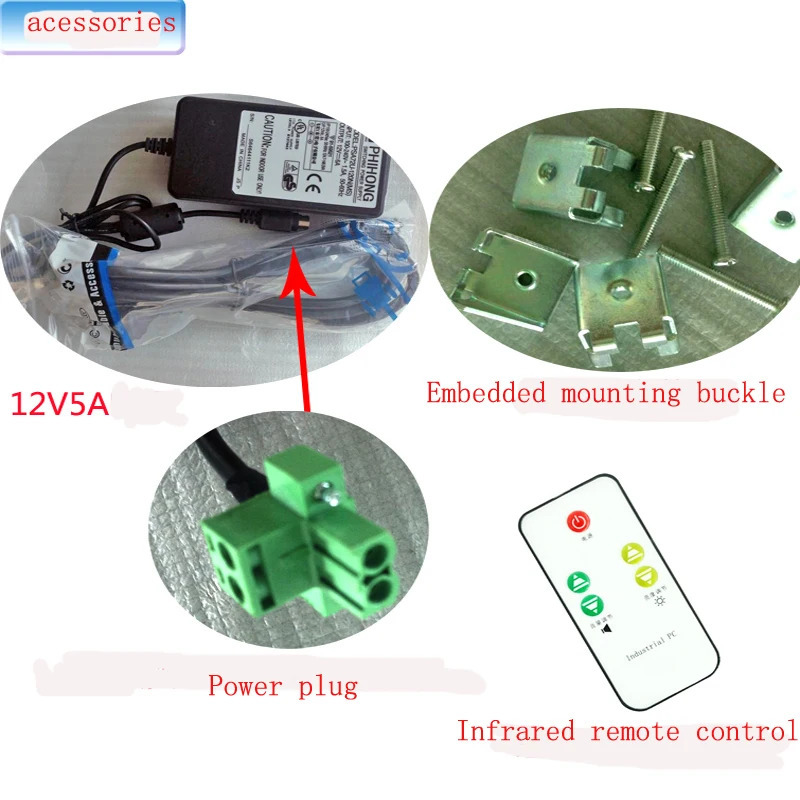 7-дюймовый сенсорный экран, промышленная панель ПК, компьютер 2 * LAN 3 * USB 4 * COM 64 ГБ SSD с RS485 для принтера