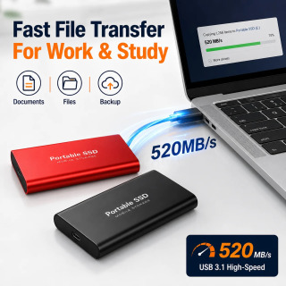 Kompyuter/MAC/noutbuk/telefon uchun tashqi qattiq holatdagi yangi 1TB portativ SSD 2TB yuqori sigʻimli HDD USB3.1 tashqi qattiq disk