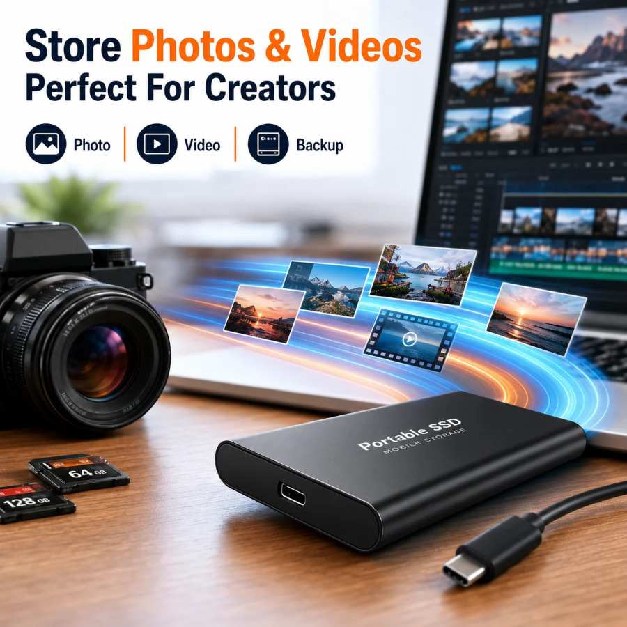 Kompyuter/MAC/noutbuk/telefon uchun tashqi qattiq holatdagi yangi 1TB portativ SSD 2TB yuqori sigʻimli HDD USB3.1 tashqi qattiq disk