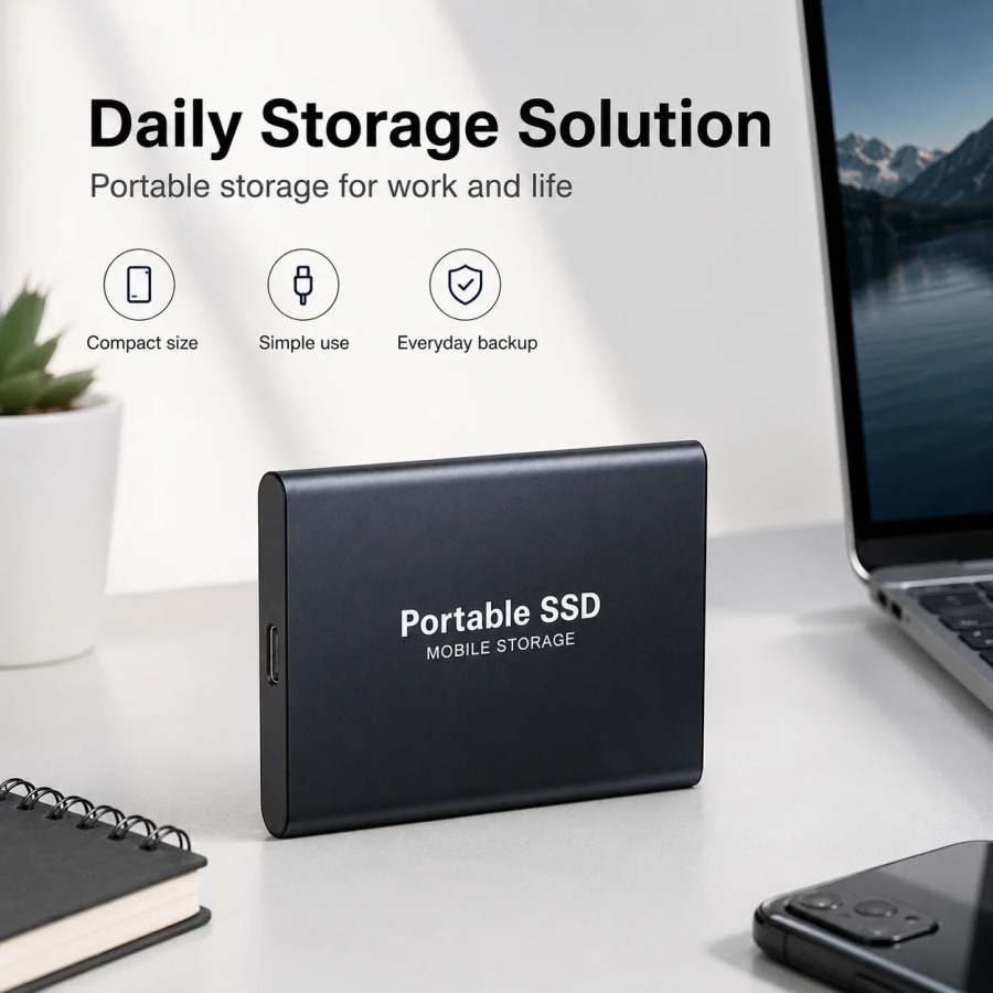 Внешний портативный SSD-накопитель Type-C для домашнего офиса и ПК