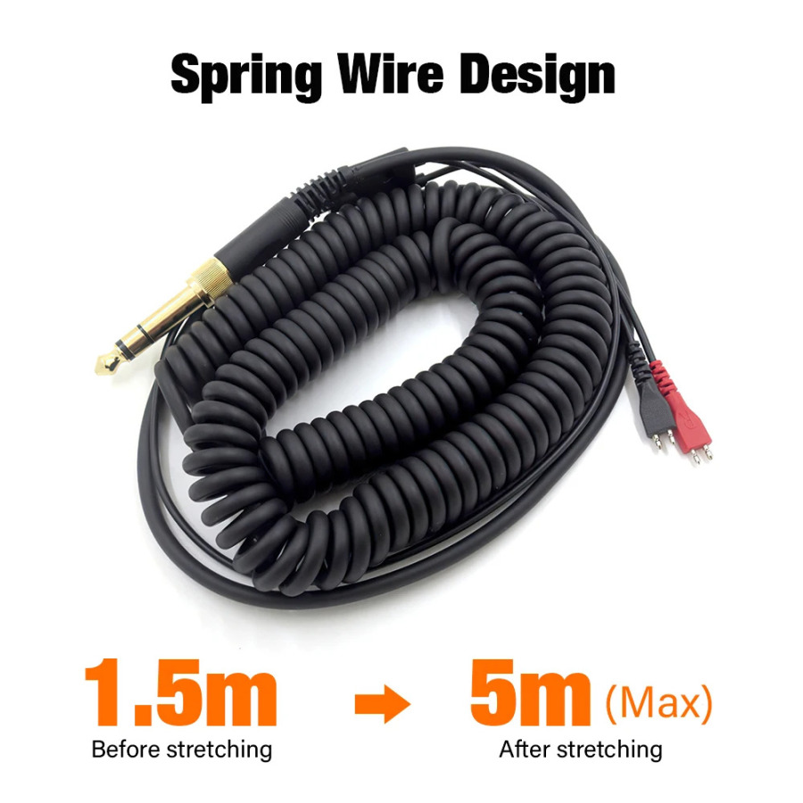 Аудиокабель для Sennheiser ﻿ HD25 HD545 HD565 HD535 HD580 HD600 HD650 HD660S 3,5 мм 6,5 мм адаптер двойного назначения для наушников пружинный провод