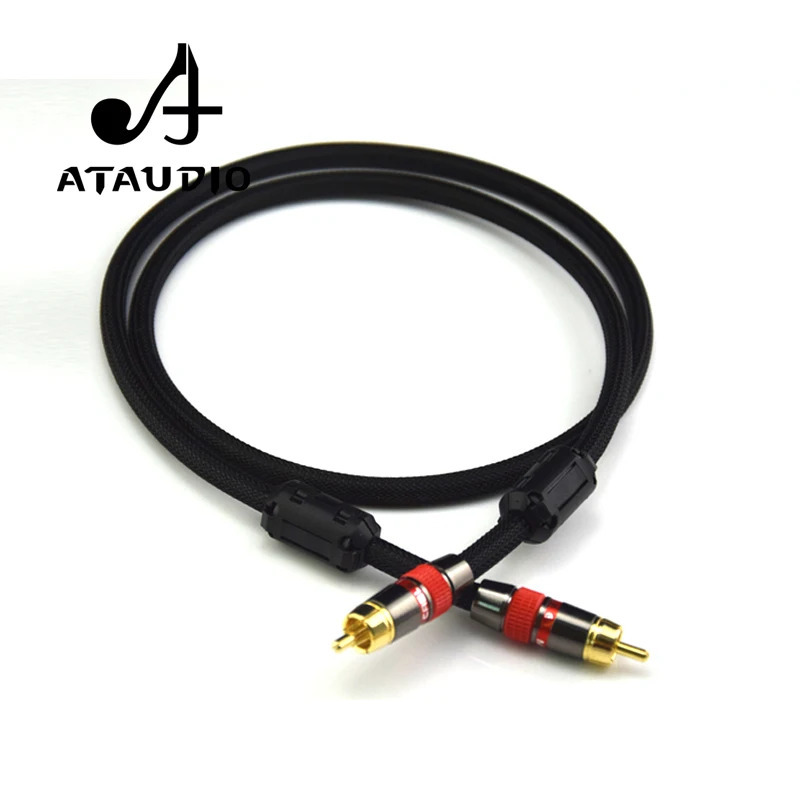 ATAUDIO 4N OFC 75 Ом Hi-Fi цифровой коаксиальный аудио-видео кабель RCA Hi-end RCA-RCA мужской сабвуфер аудиокабель 1 м 2 м