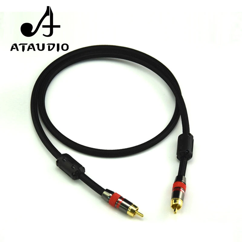 ATAUDIO 4N OFC 75 Ом Hi-Fi цифровой коаксиальный аудио-видео кабель RCA Hi-end RCA-RCA мужской сабвуфер аудиокабель 1 м 2 м