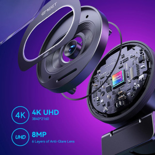 Веб-камера 4K для стриминга, 1080P 60FPS, USB-камера EMEET S600 с автофокусом и микрофонами для TikTok/YouTube