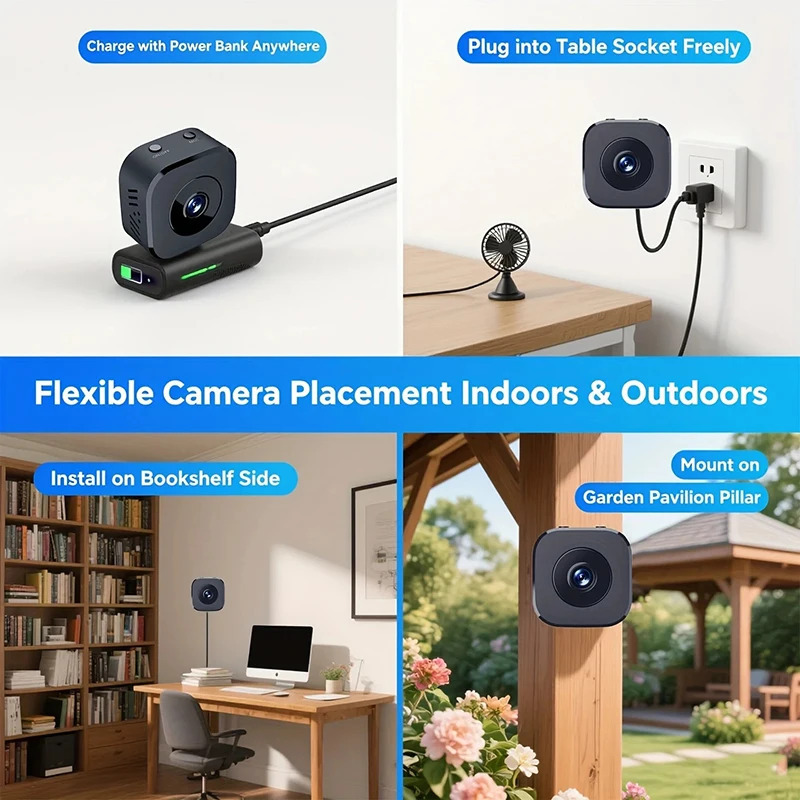 Мини-камера безопасности Pro 4K FullHD Wi-Fi наблюдения с 2-сторонней аудиосвязью обнаружения движения инфракрасная камера ночного видения