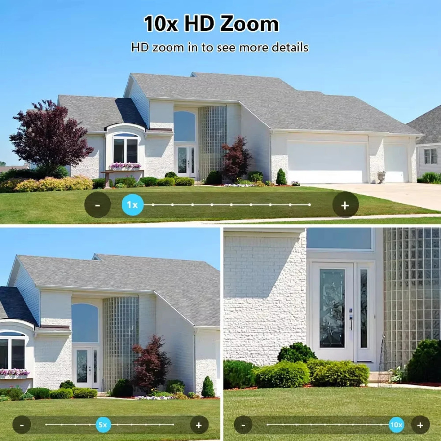 10-кратный зум с семью объективами, 35 МП, 18K HD, Wi-Fi камера, наружное автоматическое отслеживание, защита, PTZ-видеонаблюдение, приложение CCTV FFVideo