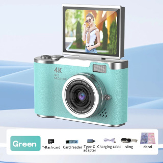 Цифровая камера 4K 48MP, видеокамера, перезаряжаемая камера с 2,4-дюймовым экраном для детей, взрослых и начинающих. Розовый