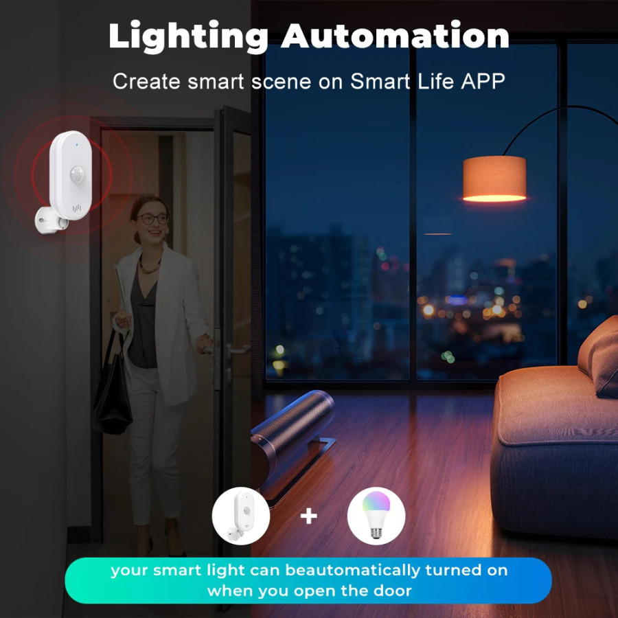 SMATRUL Tuya Smart Wifi Pir Датчик движения Usb Домашняя система безопасности Детектор Сигнализация Приложение Пульт дистанционного управления Синхронизация постановки на охрану