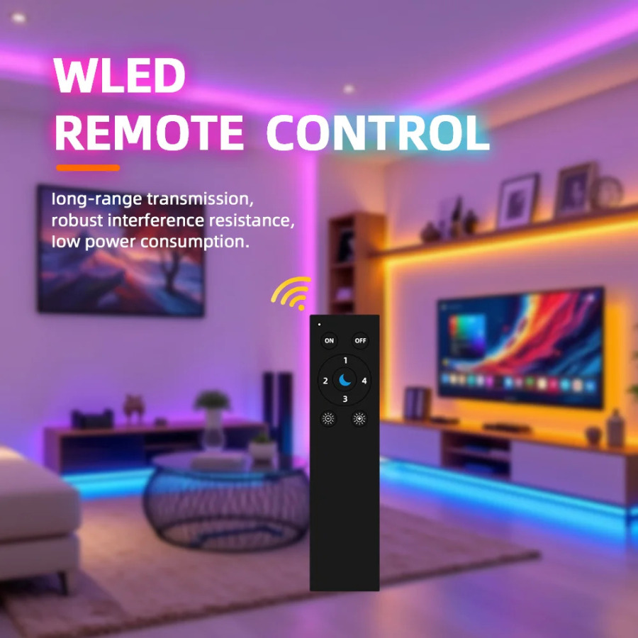 DOMRAEM WLED WiFi masofadan boshqarish pulti - ESP-NOW, 30 m diapazon, past quvvat, 4 ta sahna xotirasi, RGB IC boshqaruvi, APP manzil tasmasini boshqarishsiz