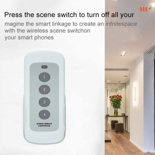 Смарт-переключатель Tuya ZigBee, портативное устройство с 4 клавишами, для автоматизации умного дома, с поддержкой Alexa и Google Home