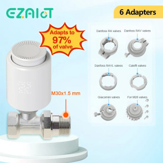 TRV Smart Termostat Radiator klapan Zigbee/WiFi Tuya aktuator boshi Haroratni masofadan boshqarish pulti ovozli boshqaruvi Alexa Google Home