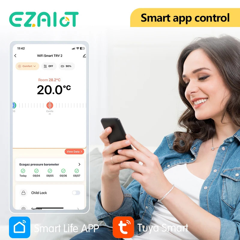 TRV Smart Termostat Radiator klapan Zigbee/WiFi Tuya aktuator boshi Haroratni masofadan boshqarish pulti ovozli boshqaruvi Alexa Google Home