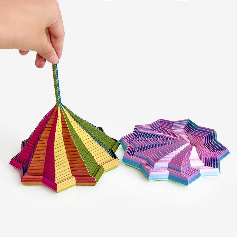 3D bosilgan stressga qarshi sensorli yulduz modeli: Vizual illyuziya olti burchakli girdobli spiral bezakli stressni bartaraf etish oʻyini