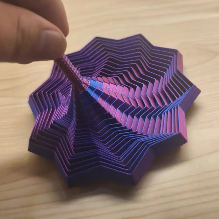 3D-печать, расширенная сенсорная модель звезды, визуальная иллюзия, шестигранник, вращающиеся спиральные украшения, снятие стресса, Рождественский подарок
