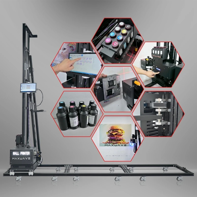 3D vertikal devor printeri 2 in 1 devorli polga bosib chiqarish mashinasi shisha yogʻoch keramik bosma rassom asboblari