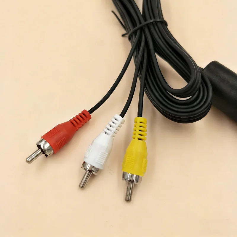 1 шт. аудио-видео AV-кабель для игровой консоли PS2, PS3, кабель RCA 1,8 м к HDTV, DVD-плеерам, AV-кабель для Playstation2, аксессуары