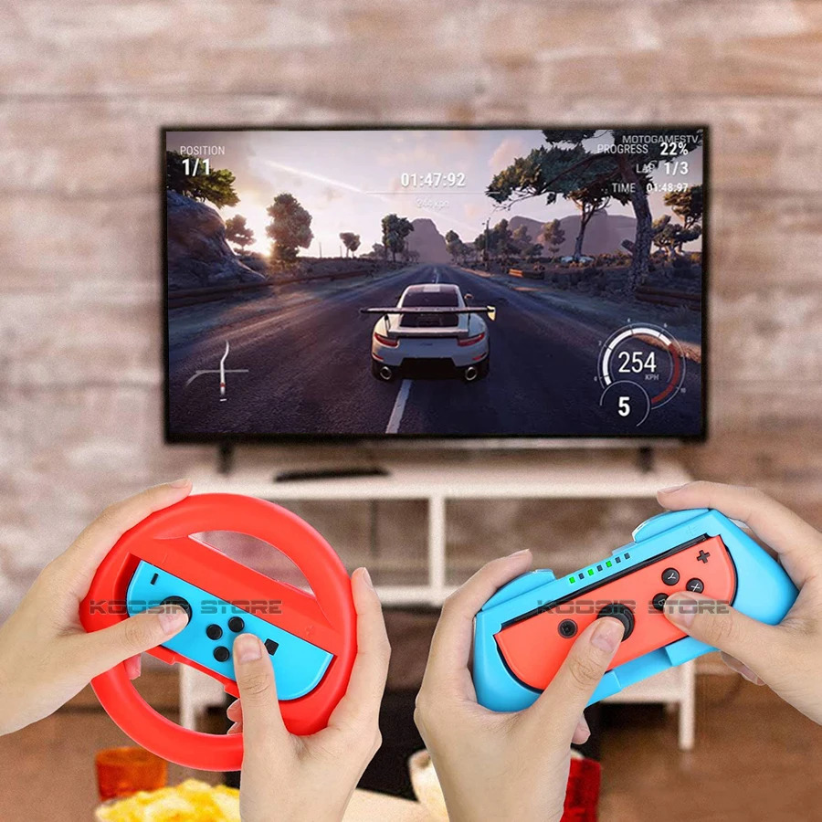 Nintendo Switch aksessuarlari toʻplami Joycon poyga gʻildiragi tutqichlari Nintendo Switch uchun Joy con Nintendo Switch geympad uchun qopqoqlar