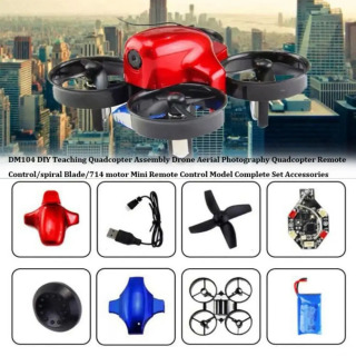 Yuqori sifatli mini oʻquv kvadrokopteri yigʻilgan turli uslublar Toʻliq aksessuarlar spiral pichoqlar DIY motor 714