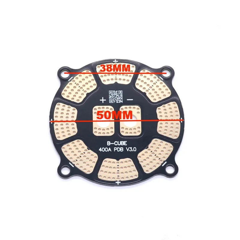 Плата распределения питания B-CUBE PDB V3.0 400A 7oz Copper XT60 с 8 выходами ESC 50 мм для квадрокоптеров, октокоптеров и аксессуаров для радиоуправляемых дронов