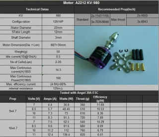 Бесщеточный двигатель SUNNYSKY A2212-980KV (4 шт.) с адаптером для мультикоптеров и квадрокоптеров