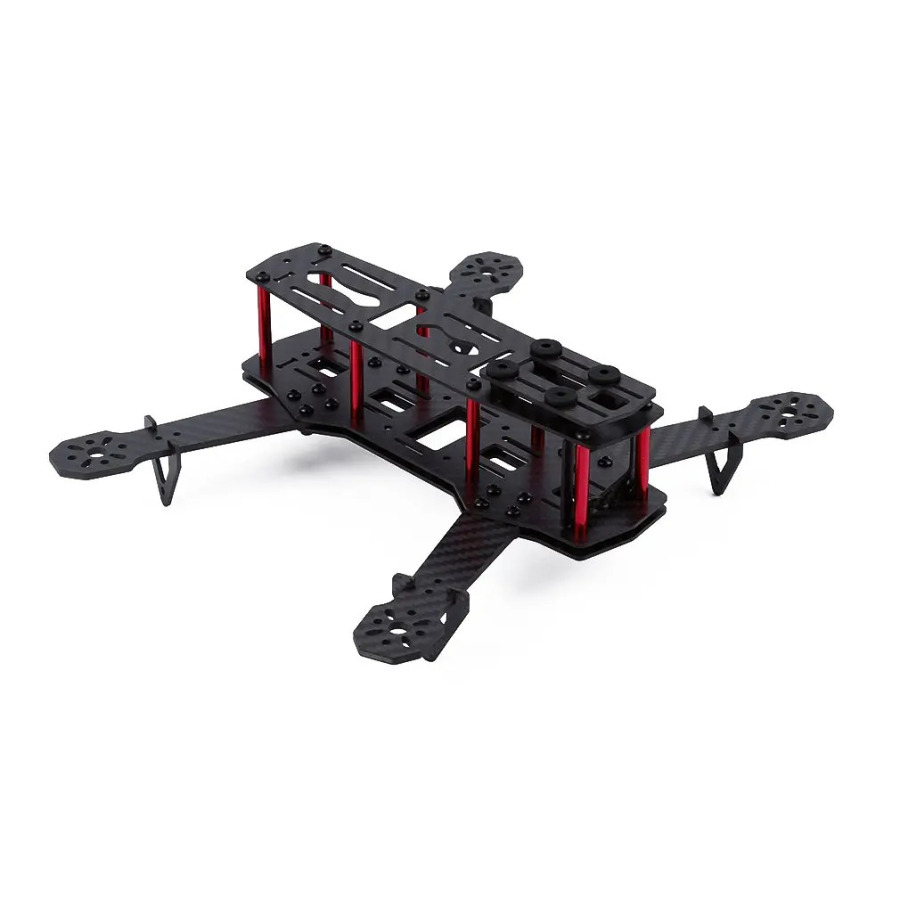QAV250 250 mm karbonli tolali kvadrokopter, MT2204 2300KV dvigatel, 12A ESC, FV3S parvoz boshqaruvchisi va Flysky FS-i6 IA6B toʻplami