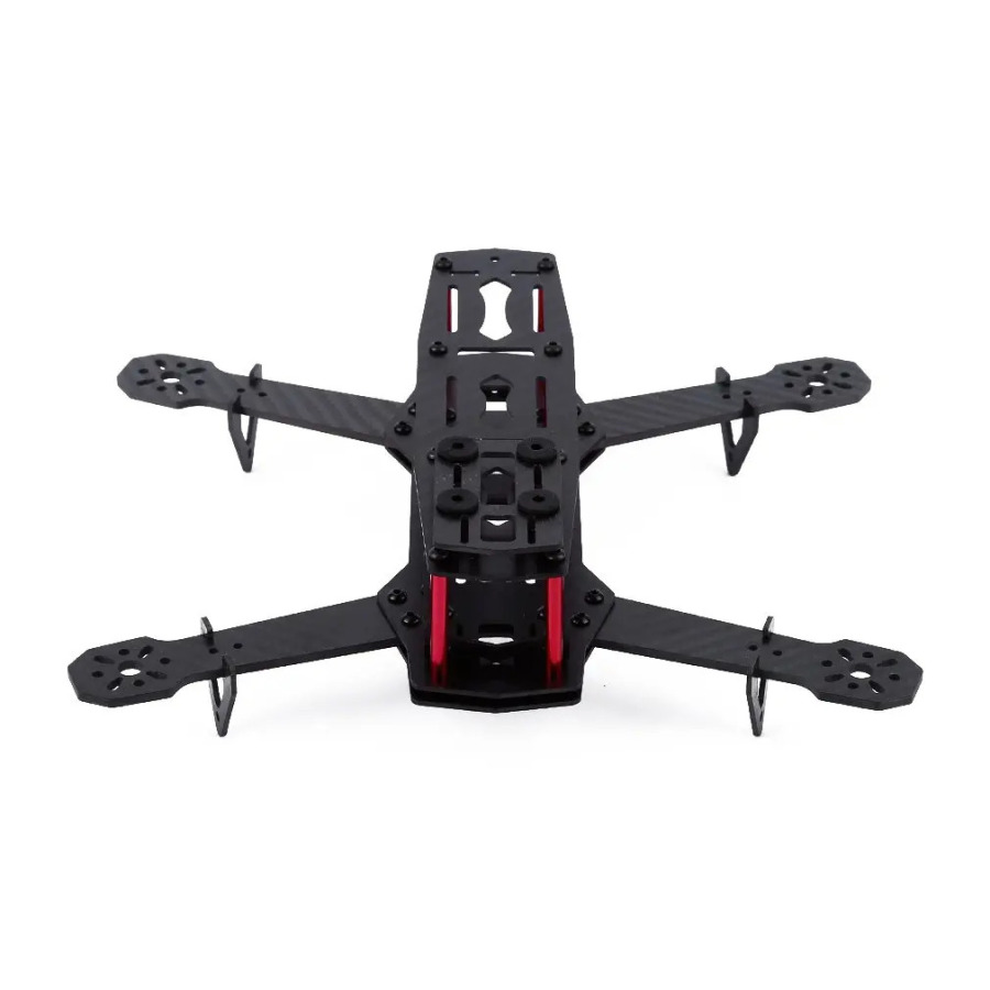QAV250 250 mm karbonli tolali kvadrokopter, MT2204 2300KV dvigatel, 12A ESC, FV3S parvoz boshqaruvchisi va Flysky FS-i6 IA6B toʻplami