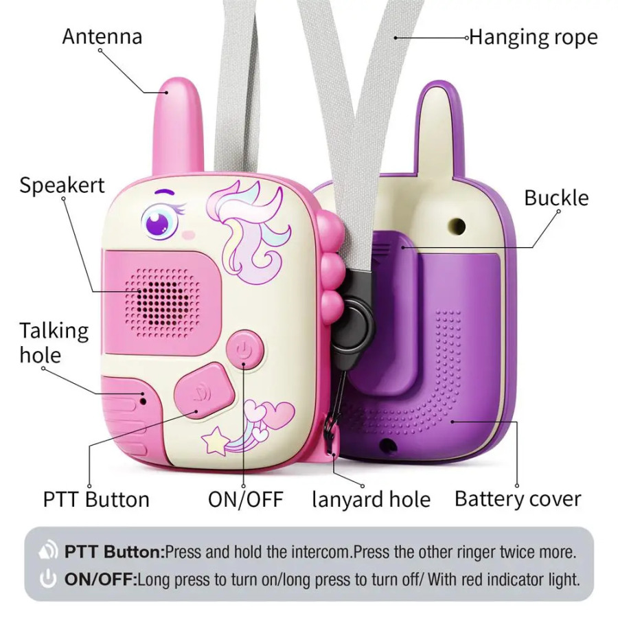 Bolalar uchun Walkie Talkies toza ovozli simsiz interkom oʻyinchoqlari yopiq ochiq lager yurishlari uchun bolalar uchun ideal sovgʻa