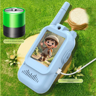 Ovoz funksiyalari bilan qayta zaryadlanuvchi bolalar uchun Walkie Talkie 2 dyuymli HD video va HD bir marta bosish orqali qoʻngʻiroq interkomi Tugʻilgan kun yoki oʻgʻil bolalar va qizlar uchun Rojdestvo sovgʻasi