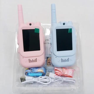 Ovoz funksiyalari bilan qayta zaryadlanuvchi bolalar uchun Walkie Talkie 2 dyuymli HD video va HD bir marta bosish orqali qoʻngʻiroq interkomi Tugʻilgan kun yoki oʻgʻil bolalar va qizlar uchun Rojdestvo sovgʻasi