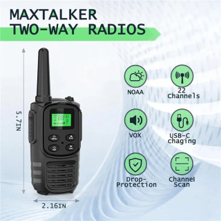 2 dona. Bolalar va kattalar uchun koʻchma ikki tomonlama radio UHF radio uzatgichlari toʻplami.