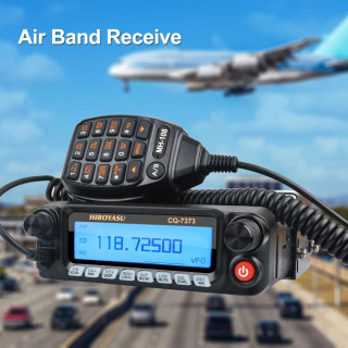 HIROYASU CQ-7373 Рация 50 Вт 1000Ch Air Band Восемь полос Rx V.U Двухдиапазонная Tx Съемная передняя панель Аматорская мобильная радиостанция