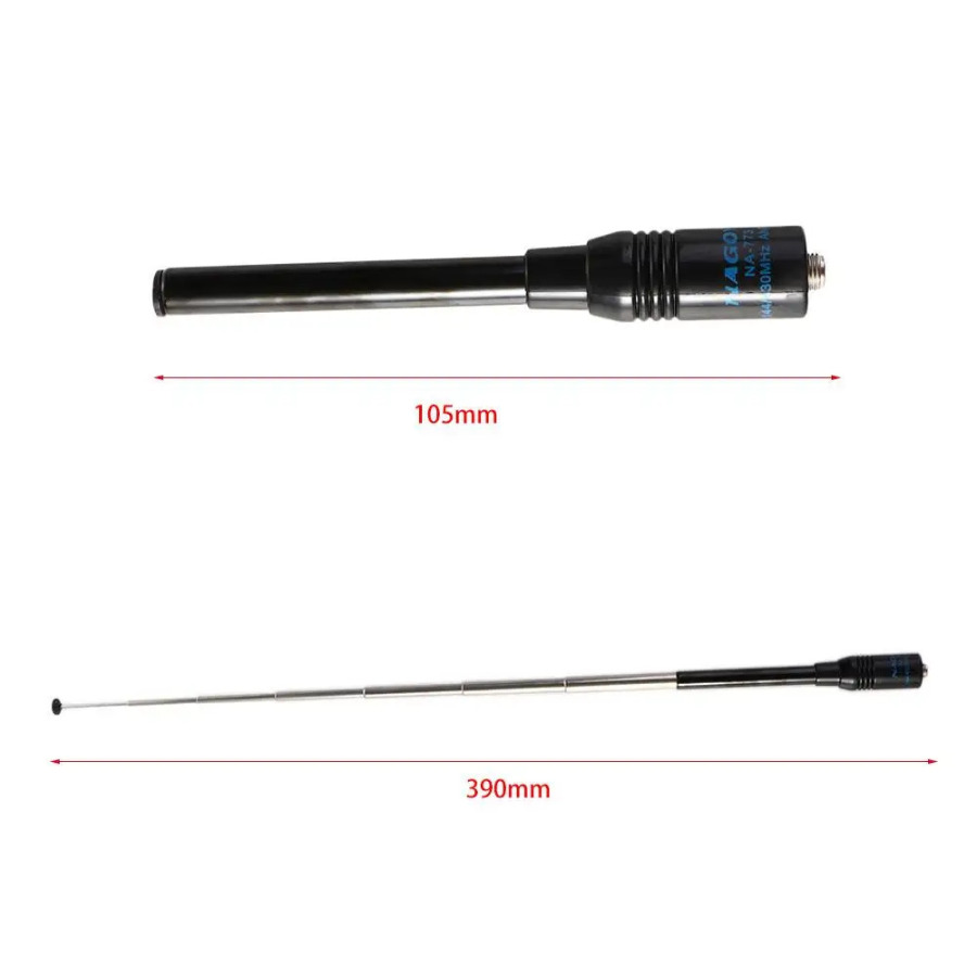 Portativ mustahkam UHF+VHF radiosi NA-773: aloqa uskunalari, teleskopik antenna SMA-F