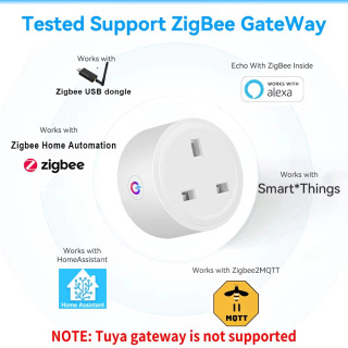Умная розетка Zigbee 20A для Home Assistant, британская вилка, с функцией мониторинга энергопотребления, управление через приложение, совместимость с Alexa Z2M