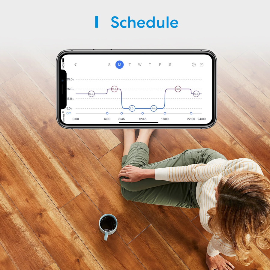 Meross умный Wi-Fi термостат для системы теплого пола, сенсорный экран, работает с Apple HomeKit Siri Alexa Google Home