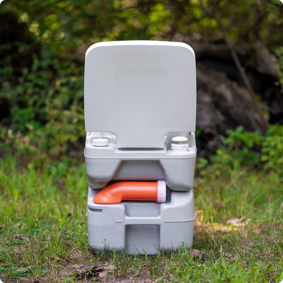 Koʻchma hojatxona Sayohat sumkasi bilan ixcham yopiq xona 20L Camping RV hojatxonasi Ochiq Kamper Portativ sayohat hojatxonasi